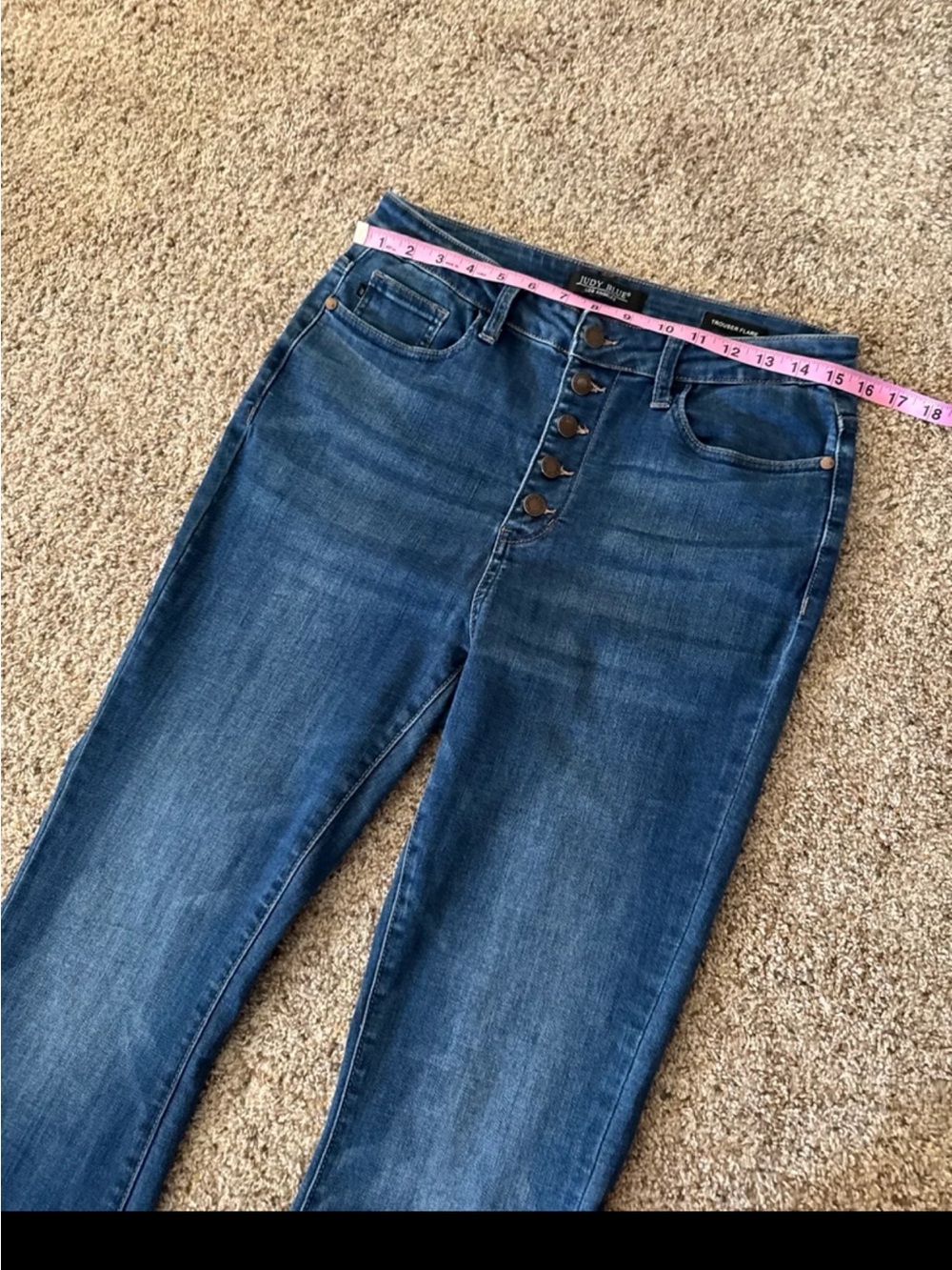 Judy Blue High-Rise 5 Button Fly Wide Leg Trouser Flare Jeans 88491 Size 11/30 - Picture 12 of 12